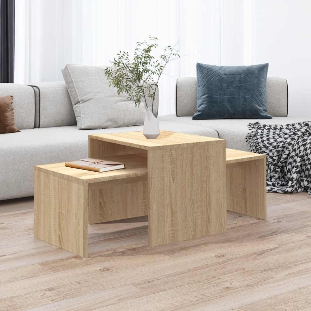 vidaXL Soffbord sonoma-ek 100x48x40 cm konstruerat trä