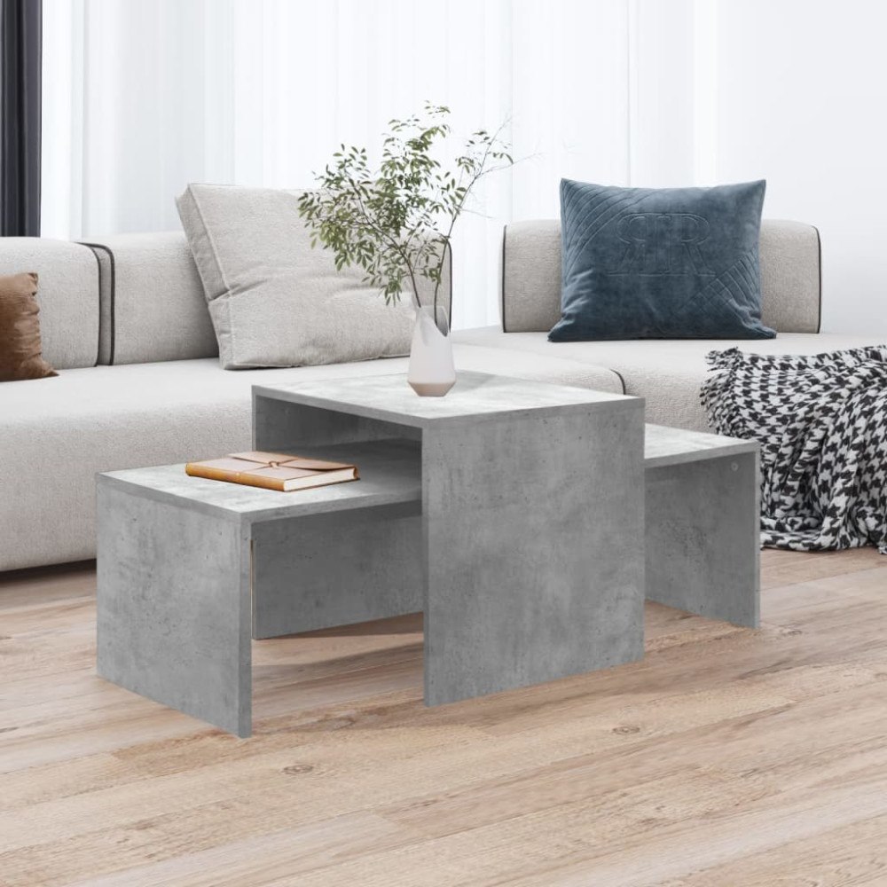 vidaXL Soffbord set betonggrå 100x48x40 cm konstruerat trä
