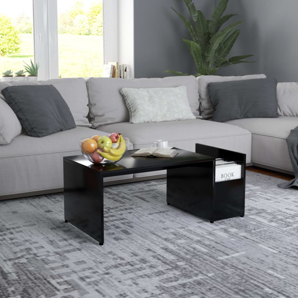 vidaXL Soffbord svart 90x45x35 cm konstruerat trä