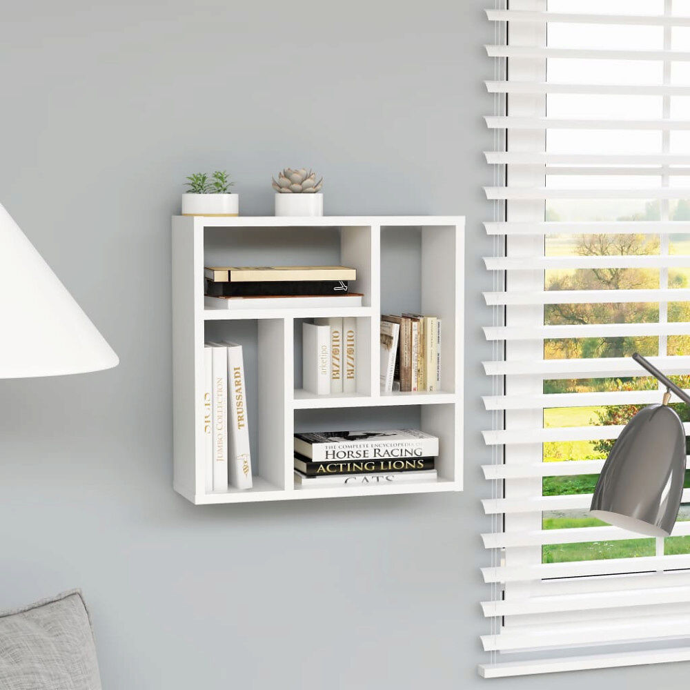 vidaXL Vägghylla vit 45,1x16x45,1 cm konstruerat trä