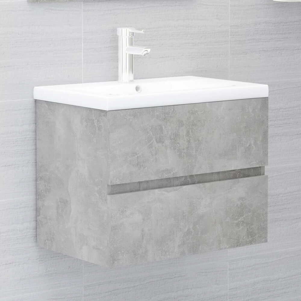 vidaXL Tvättställsskåp betonggrå 60x38,5x45 cm konstruerat trä