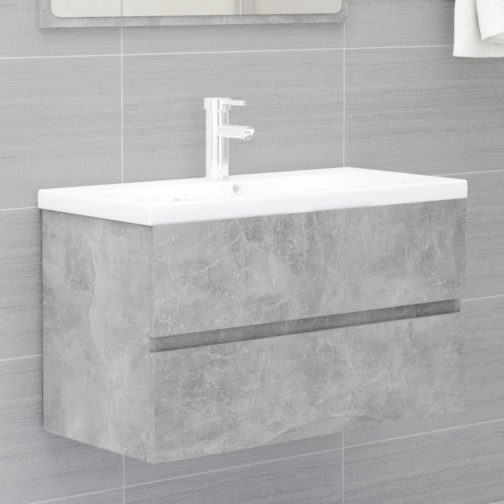 vidaXL Tvättställsskåp betonggrå 80x38,5x45 cm konstruerat trä