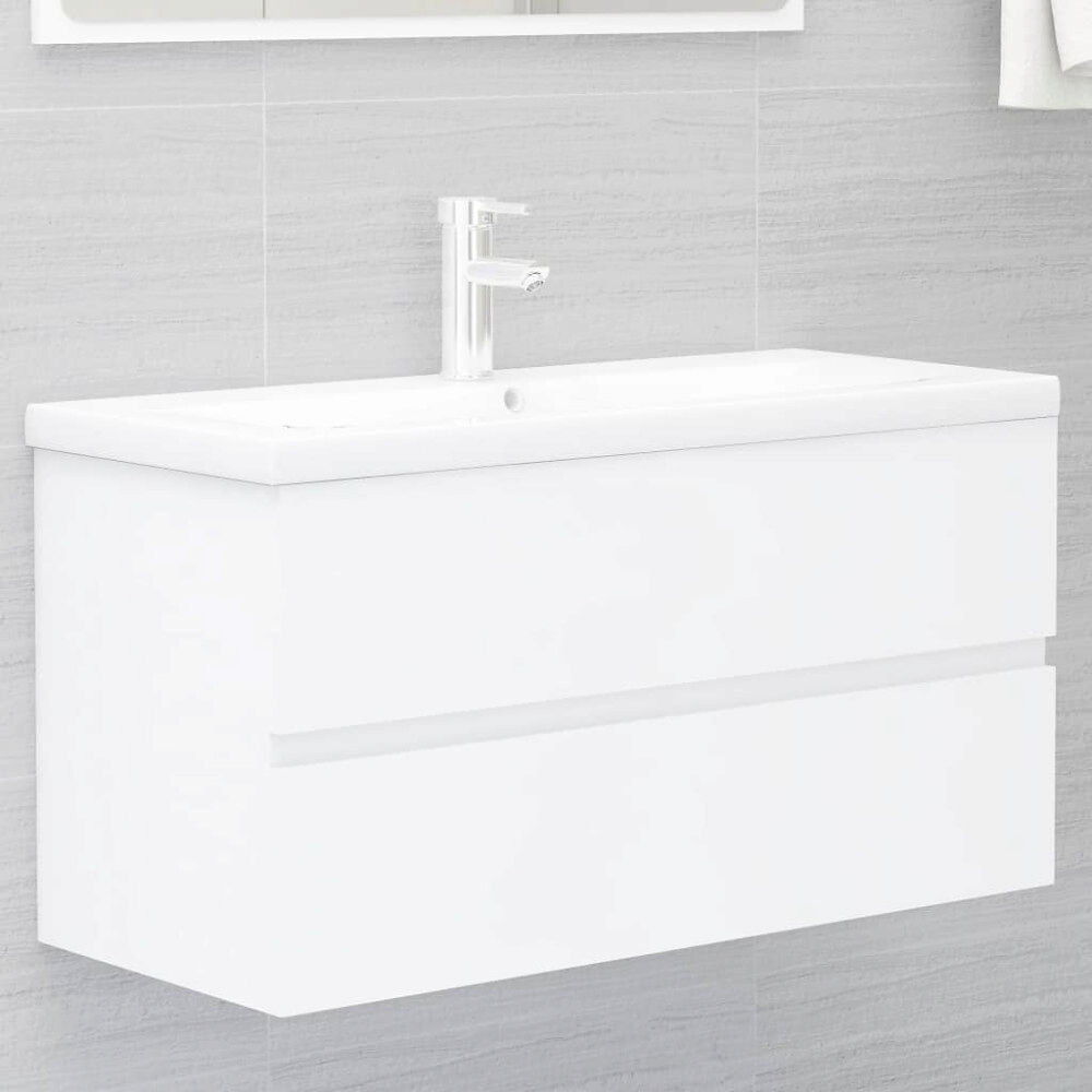 vidaXL Tvättställsskåp vit 90x38,5x45 cm konstruerat trä