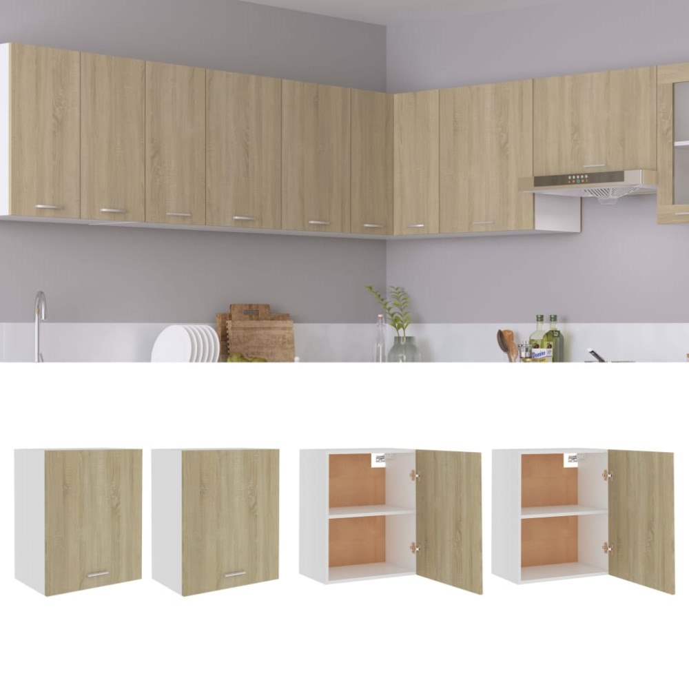vidaXL Väggskåp “Lyon” 2 st sonoma-ek 50x31x60 cm konstruerat trä