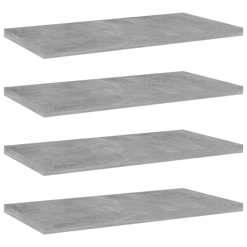 vidaXL Hyllplan 4 st betonggrå 40x20x1,5 cm konstruerat trä
