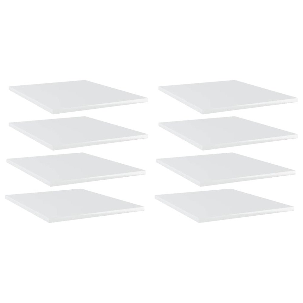 vidaXL Hyllplan 8 st vit högglans 40x50x1,5 cm konstruerat trä