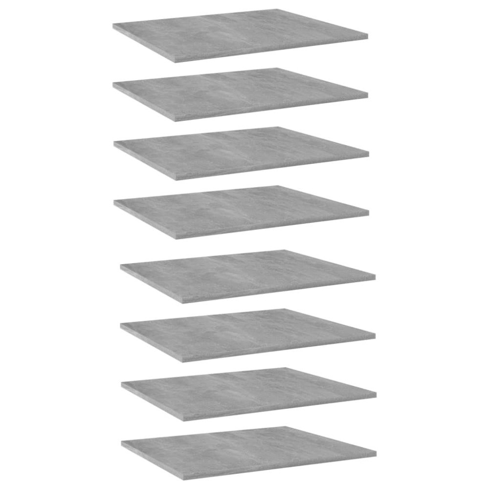 vidaXL Hyllplan 8 st betonggrå 60x50x1,5 cm konstruerat trä