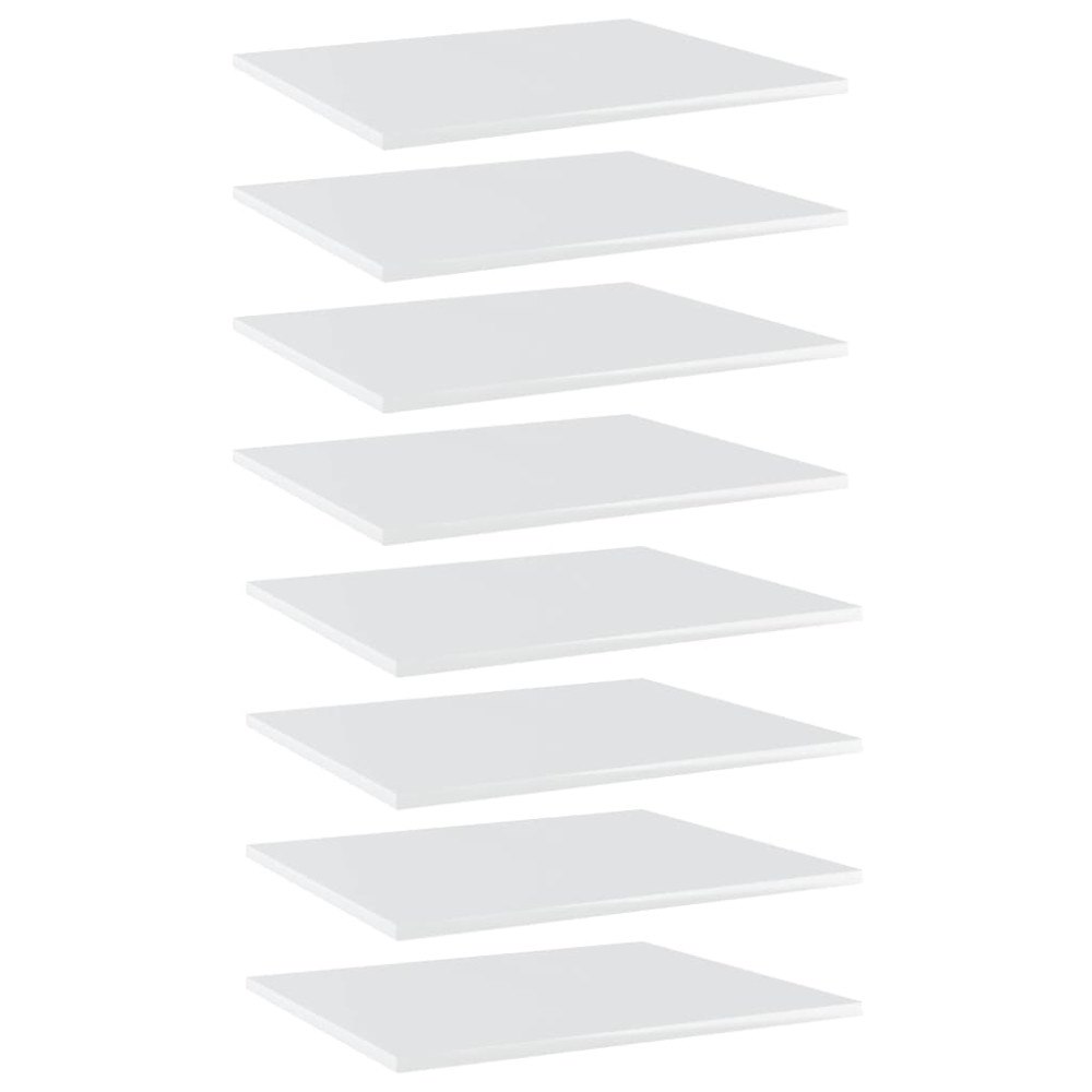 vidaXL Hyllplan 8 st vit högglans 60x50x1,5 cm konstruerat trä