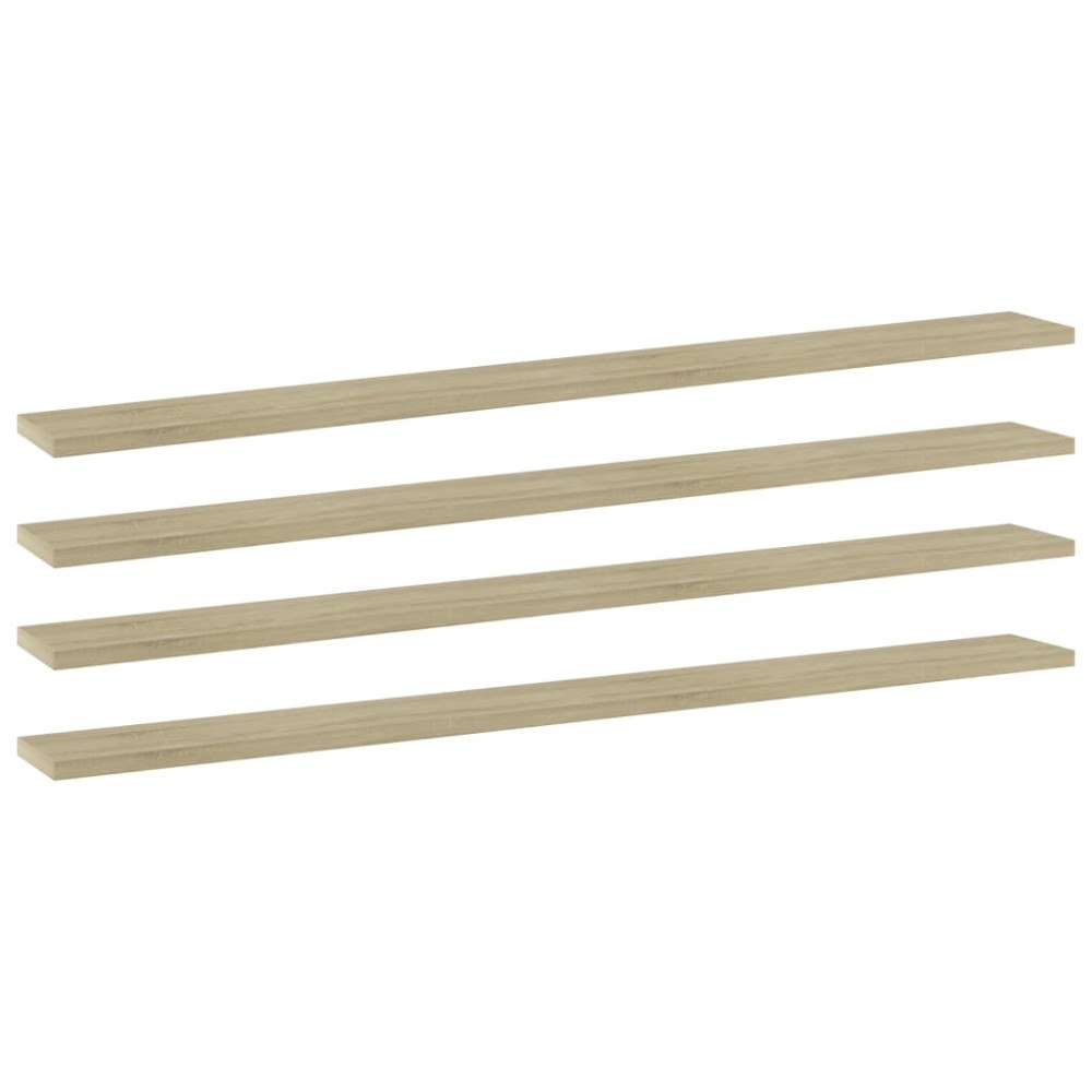 vidaXL Hyllplan 4 st sonoma-ek 100x10x1,5 cm konstruerat trä