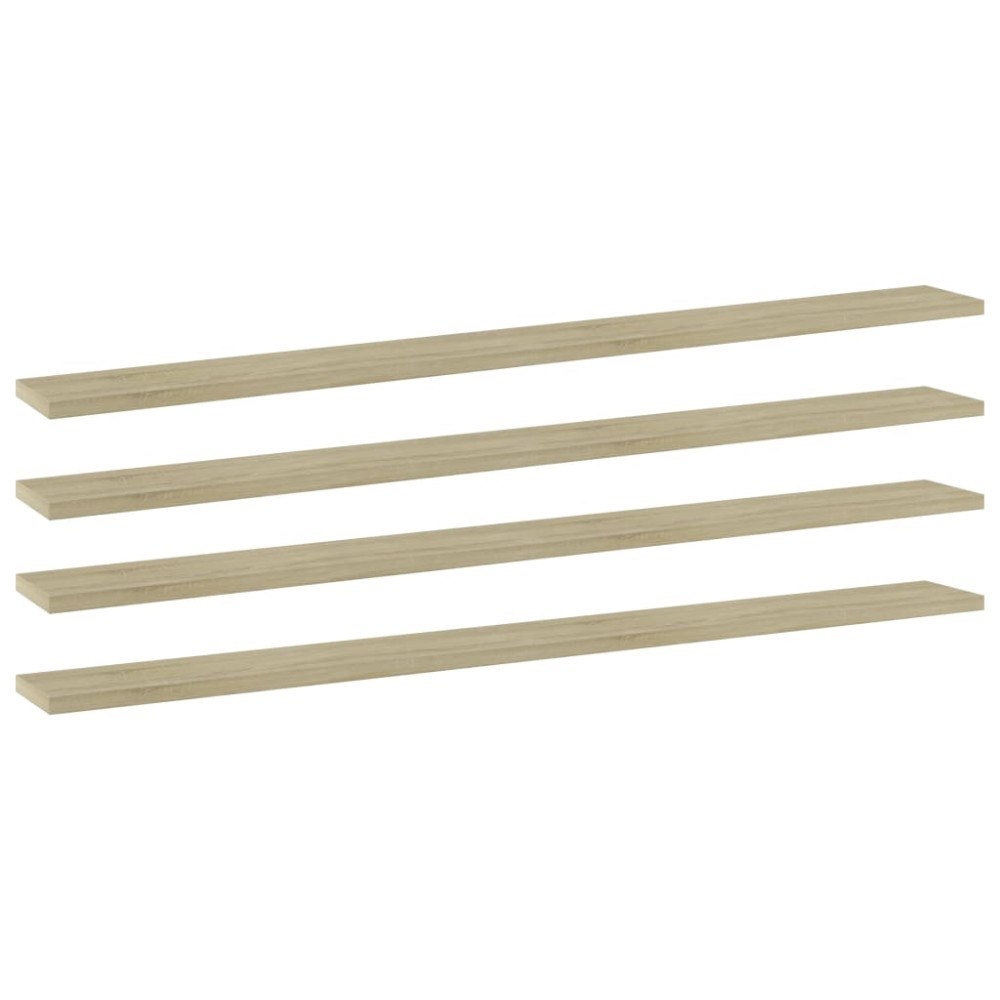 vidaXL Hyllplan 4 st sonoma-ek 100x10x1,5 cm konstruerat trä