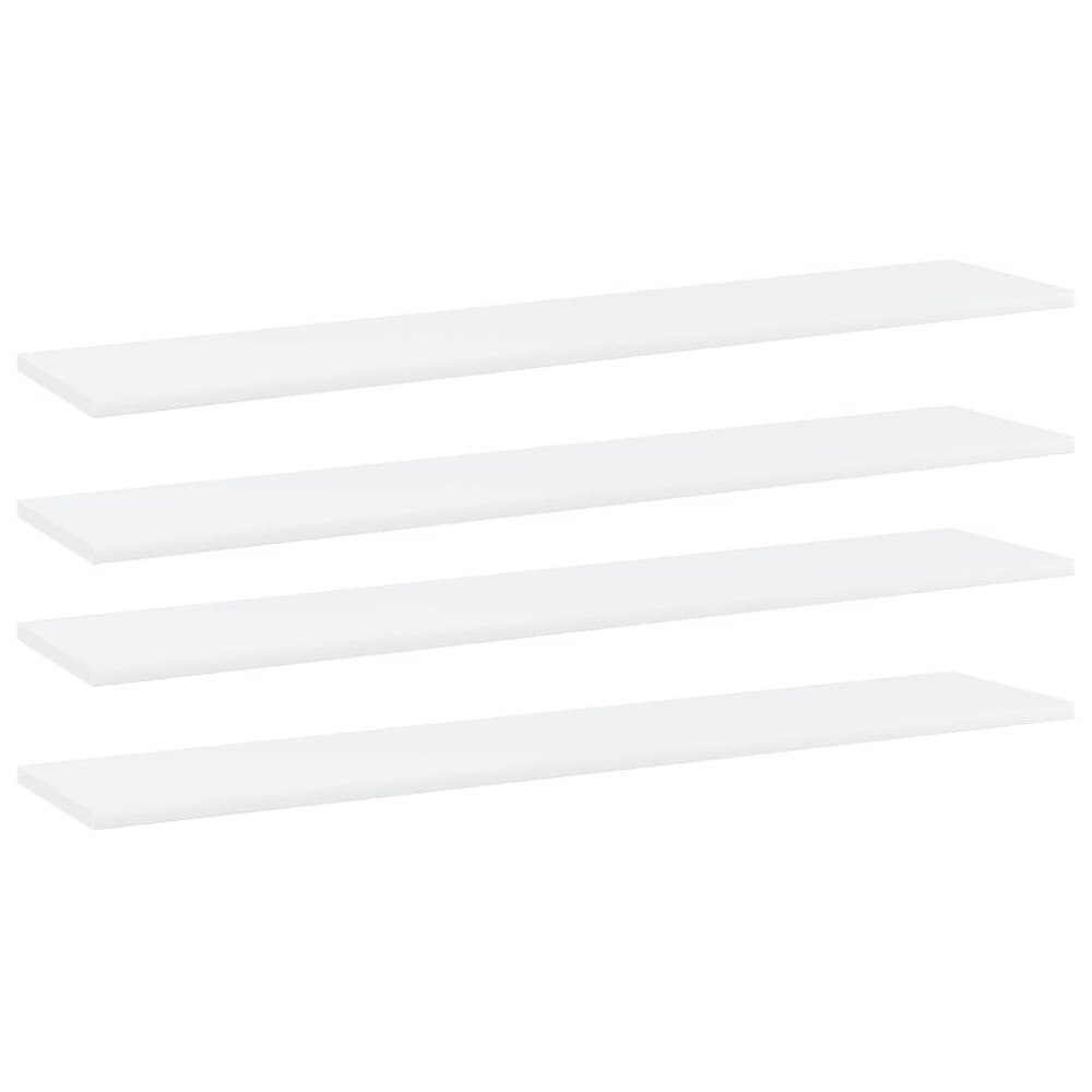 vidaXL Hyllplan 4 st vit 100x20x1,5 cm konstruerat trä