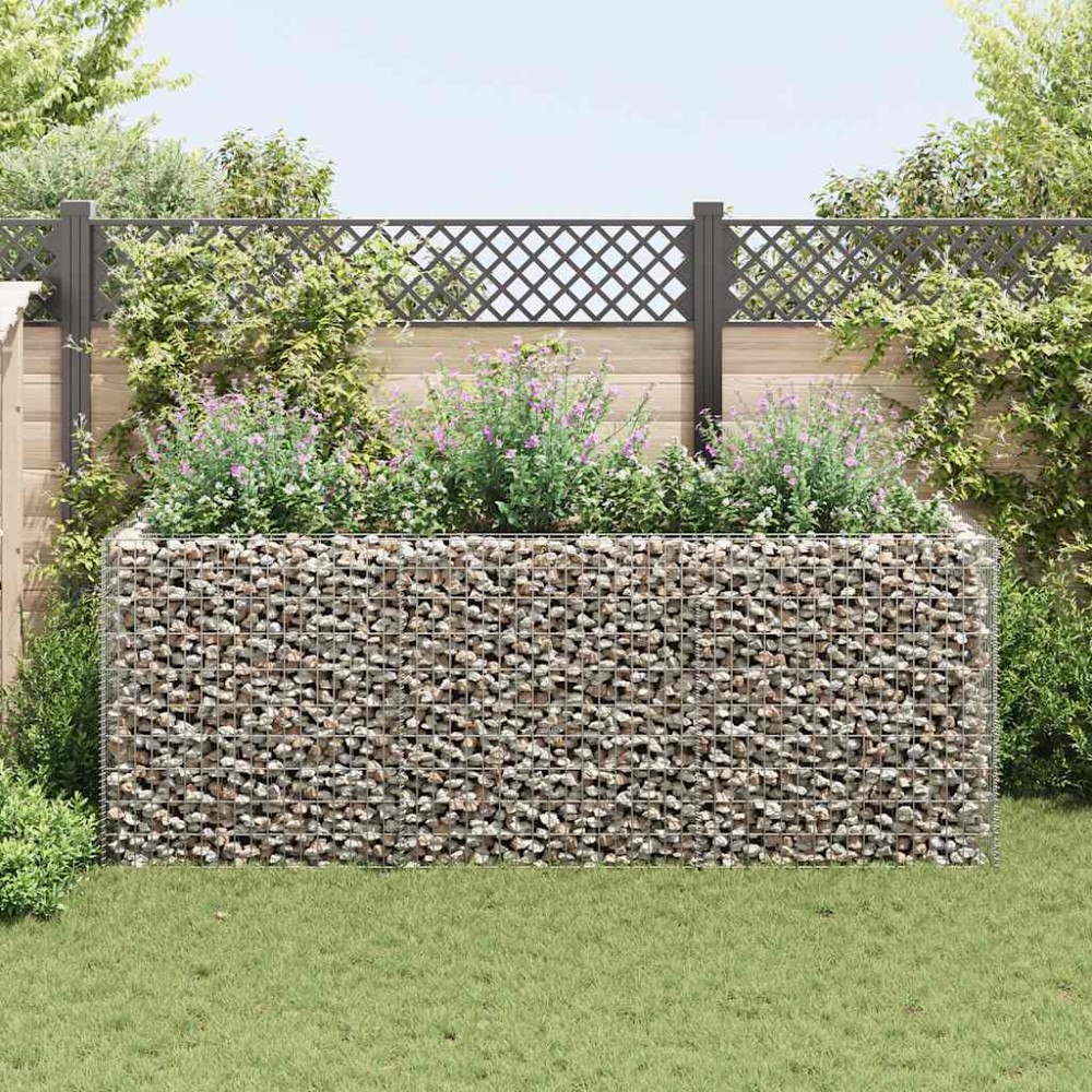 vidaXL Planteringsgabion upphöjd stål 270x90x100 cm