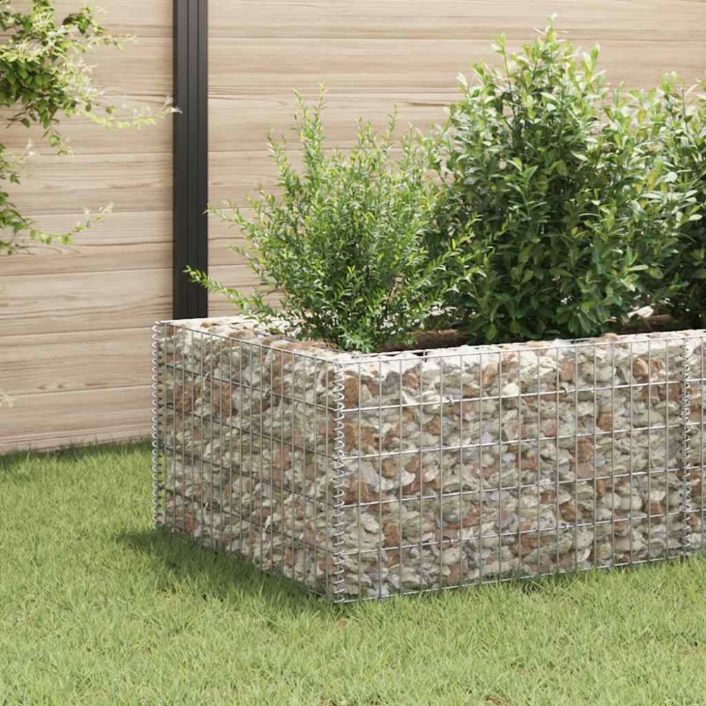 vidaXL Planteringsgabion upphöjd stål 360x90x50 cm