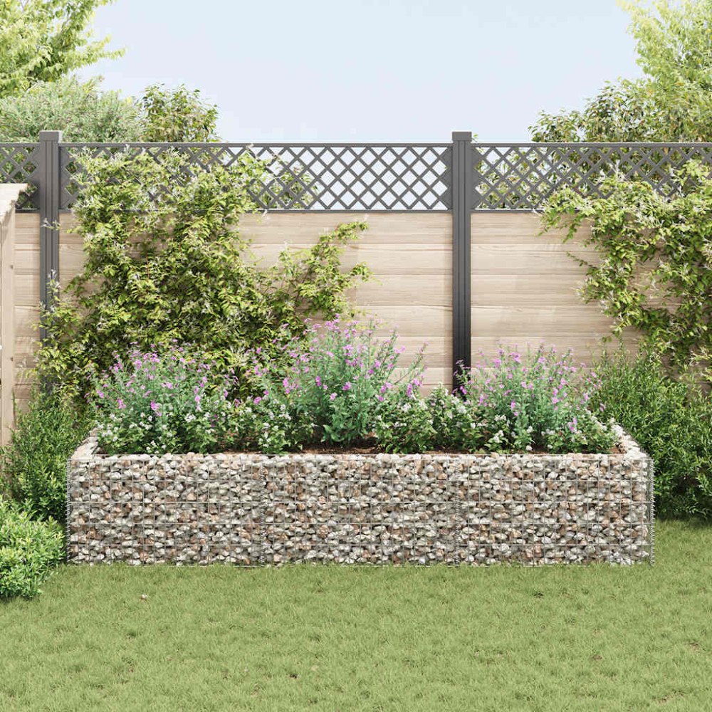 vidaXL Planteringsgabion upphöjd stål 270x90x50 cm
