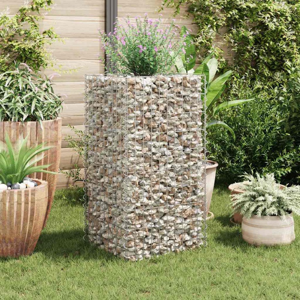vidaXL Planteringsgabion upphöjd stål 50x50x100 cm