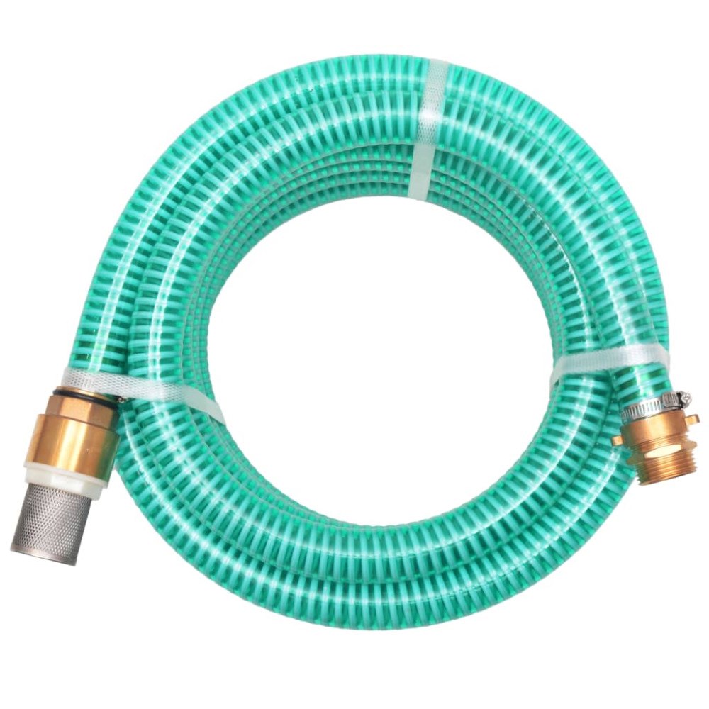 vidaXL Sugslang med koppling i mässing 4 m 25 mm grön