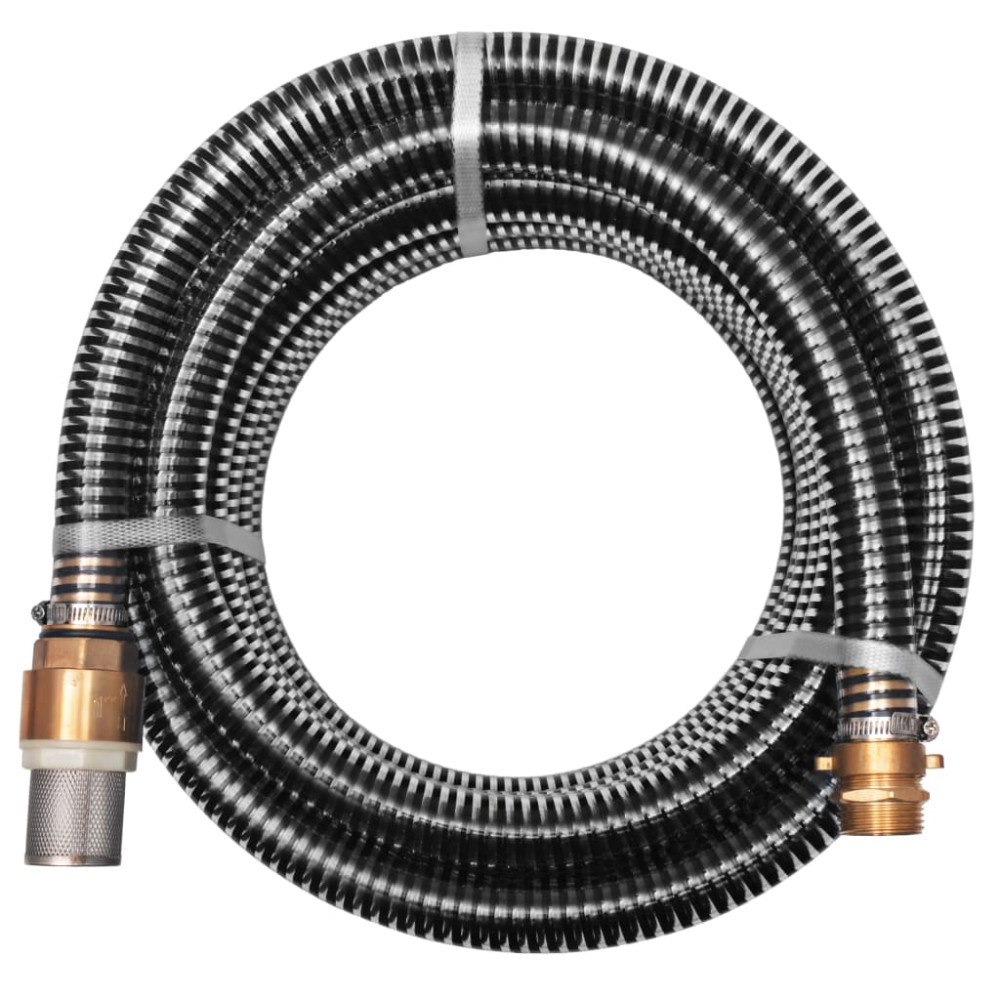vidaXL Sugslang med koppling i mässing 7 m 25 mm svart
