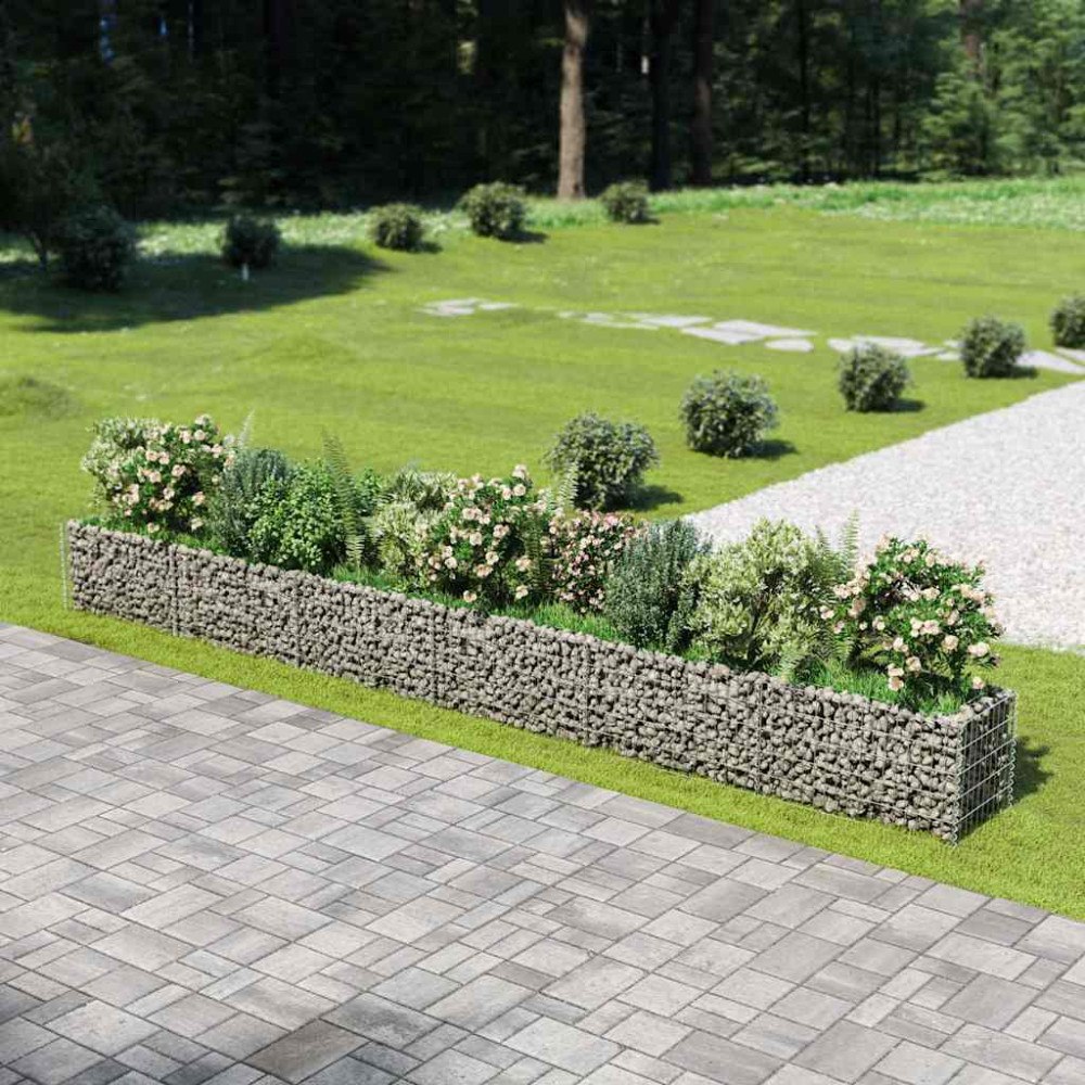 vidaXL Planteringsgabion upphöjd galvaniserat stål 540x50x50 cm