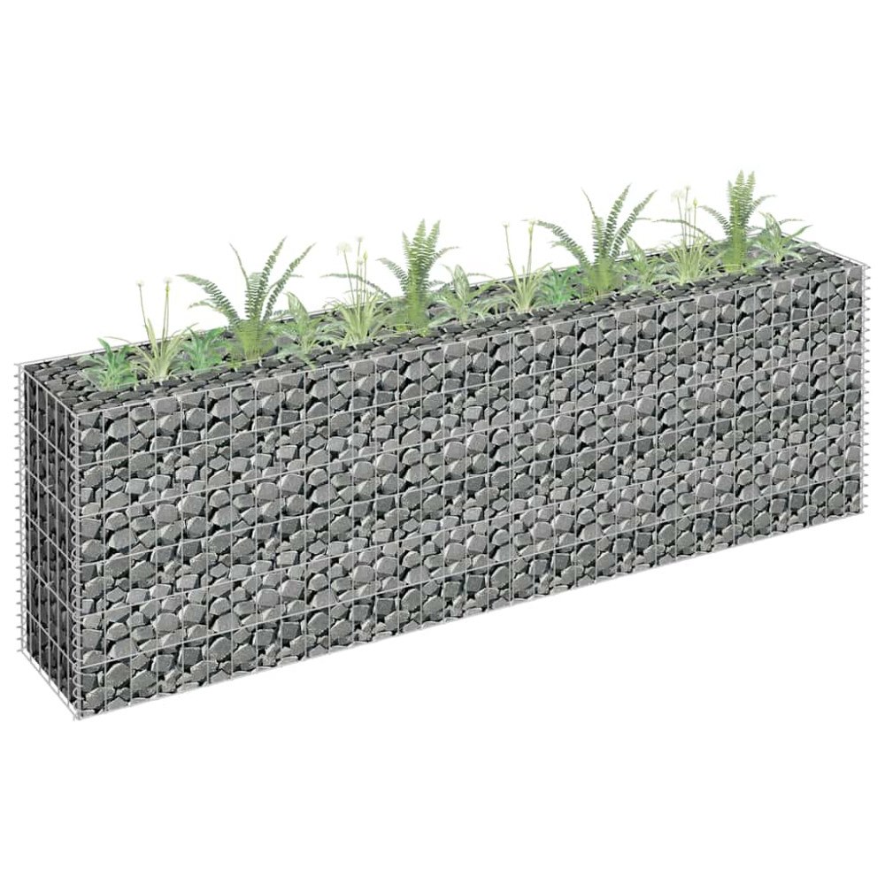 vidaXL Planteringsgabion upphöjd galvaniserat stål 180x30x60 cm