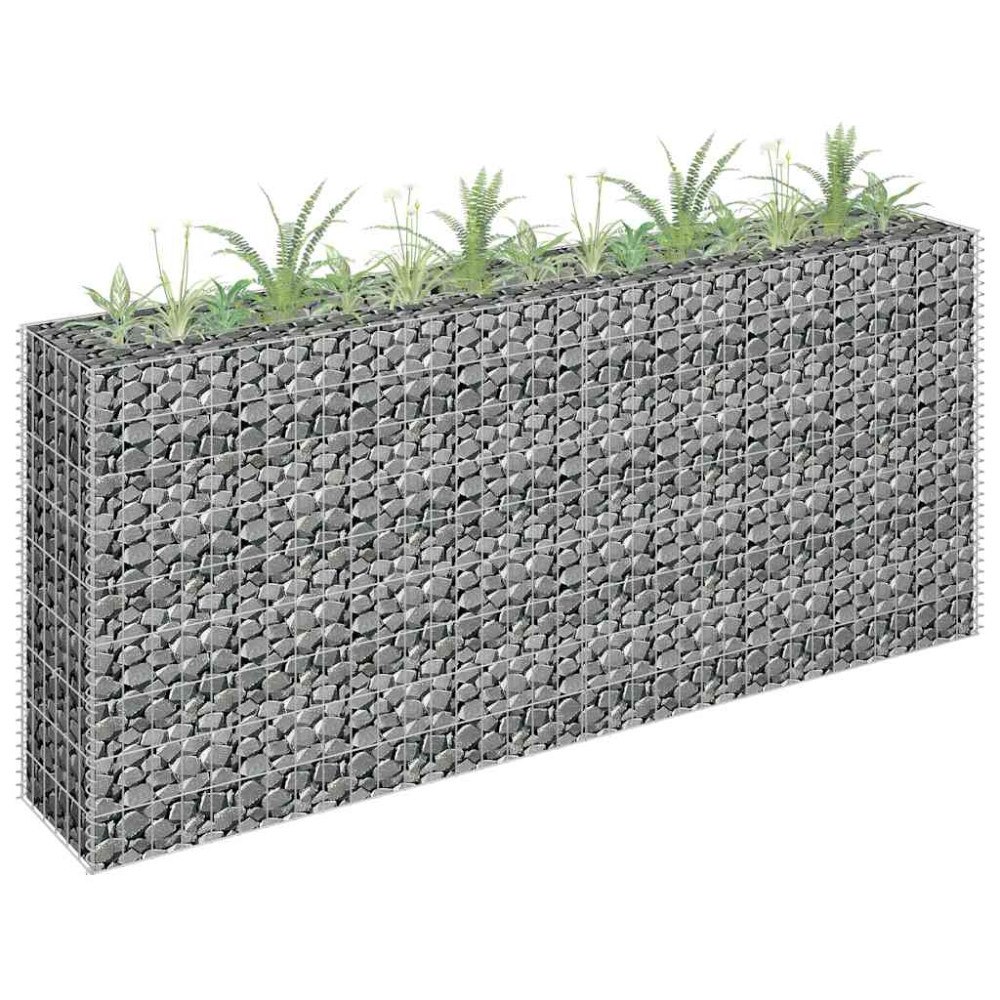 vidaXL Planteringsgabion upphöjd galvaniserat stål 180x30x90 cm