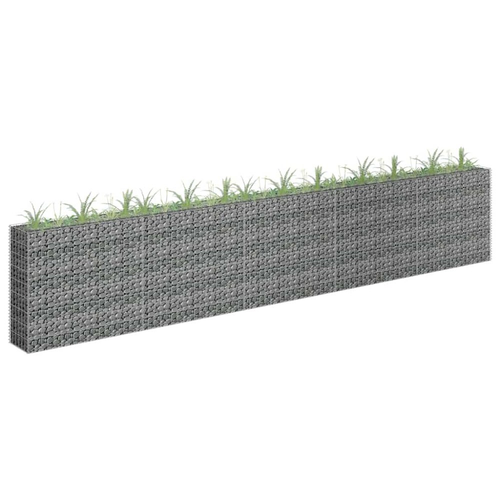 vidaXL Planteringsgabion upphöjd galvaniserat stål 450x30x90 cm