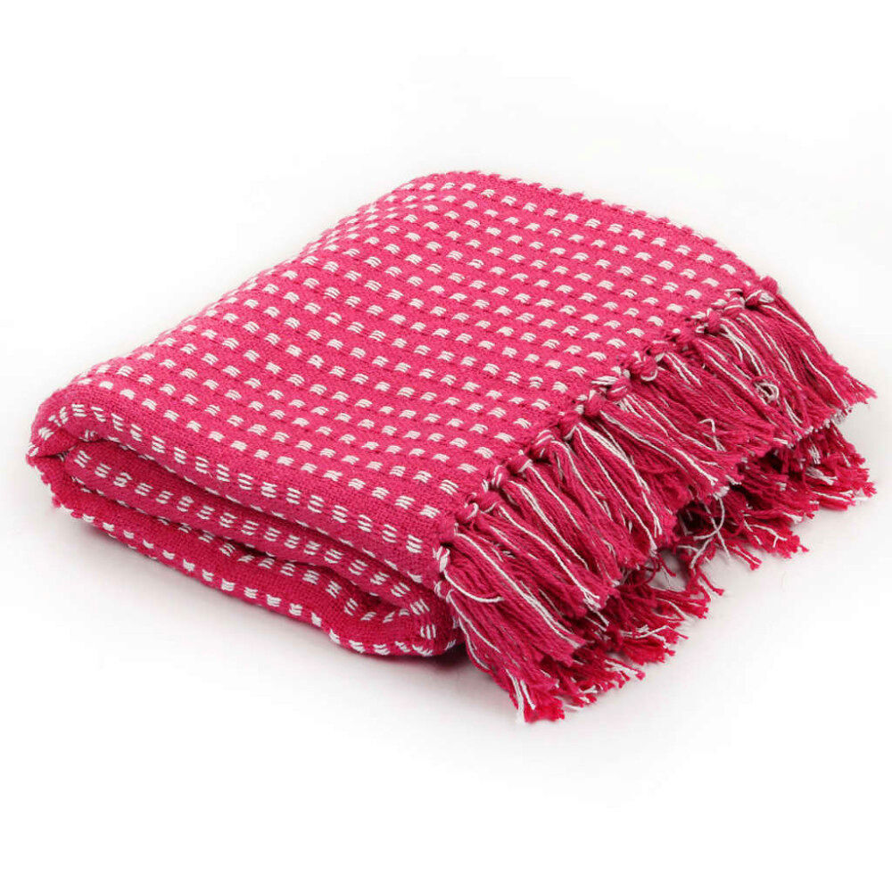 vidaXL Filt bomull fyrkanter 160x210 cm rosa