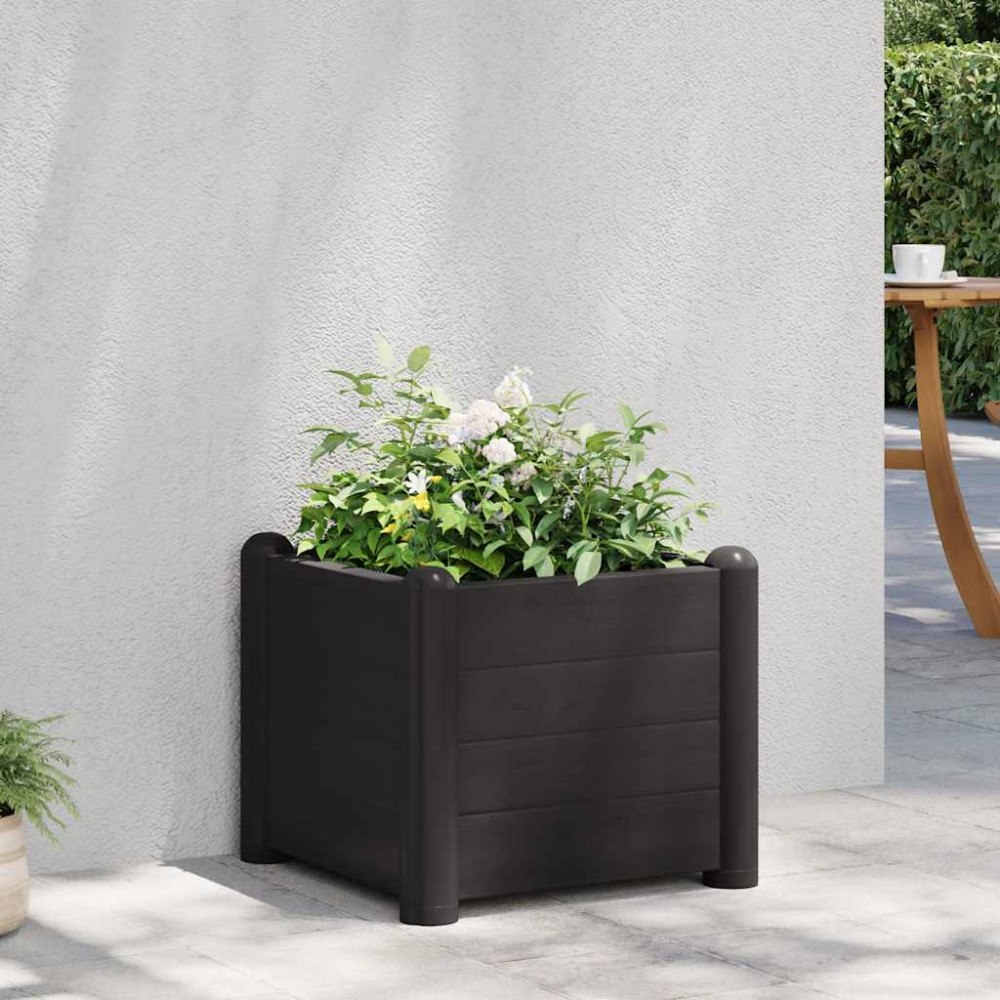 vidaXL Upphöjd odlingslåda PP antracit 43x43x35 cm