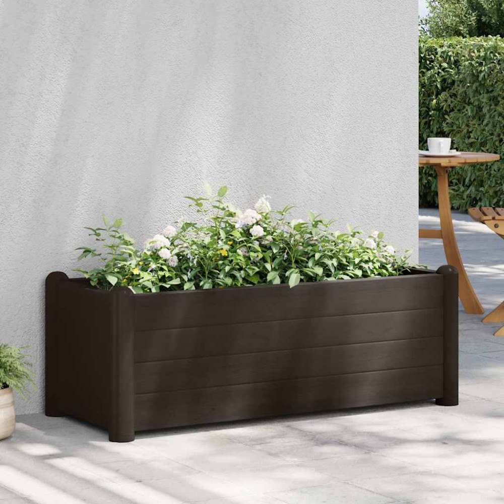 vidaXL Upphöjd odlingslåda PP mocka 100x43x35 cm