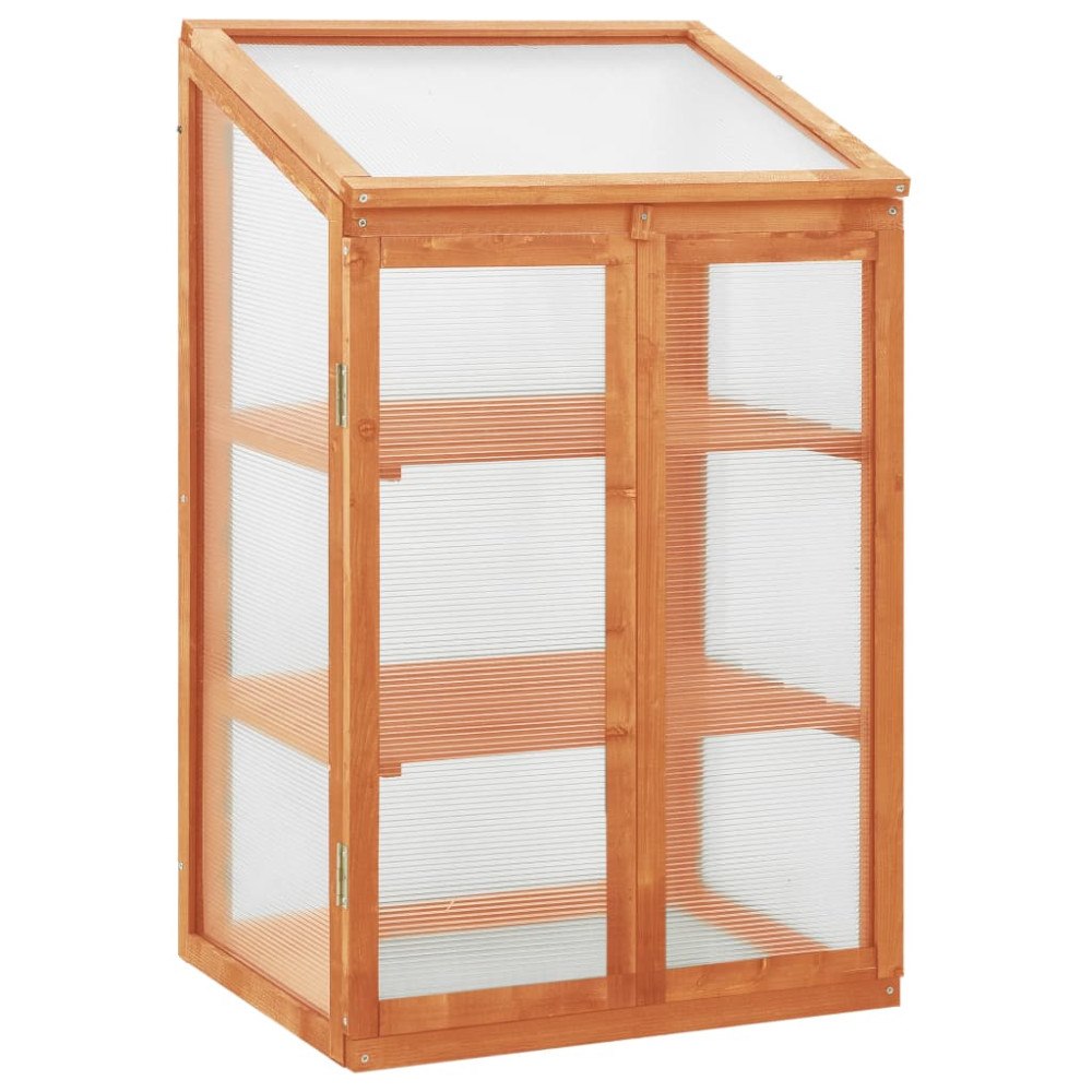 vidaXL Växthus 60x45x100 cm granträ