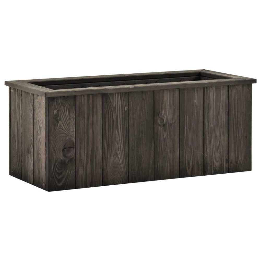 vidaXL Upphöjd odlingslåda mörkgrå 74x32x30 cm massiv furu