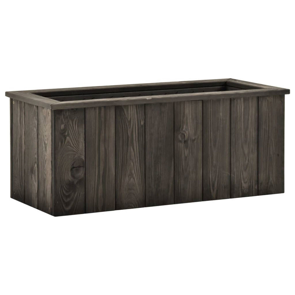 vidaXL Upphöjd odlingslåda mörkgrå 74x32x30 cm massiv furu