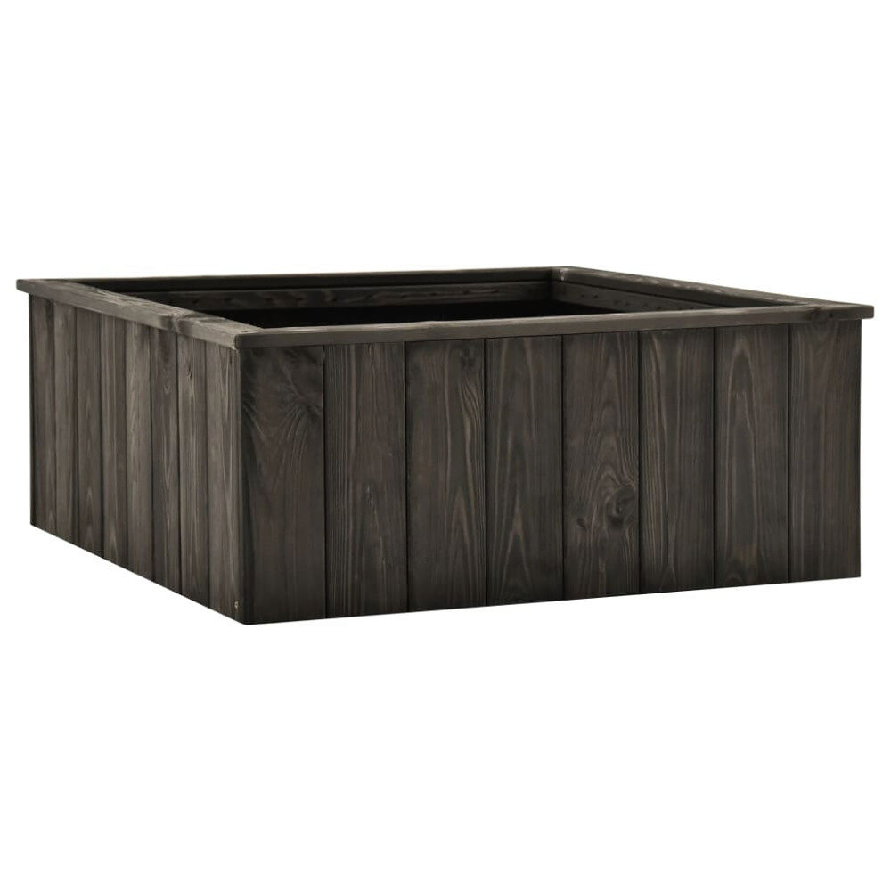 vidaXL Upphöjd odlingslåda mörkgrå 74x77x30 cm massiv furu