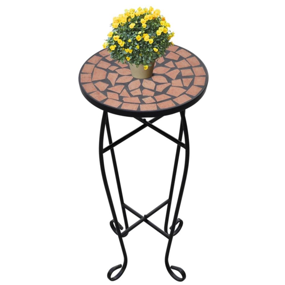 vidaXL Sidobord med mosaik terrakotta