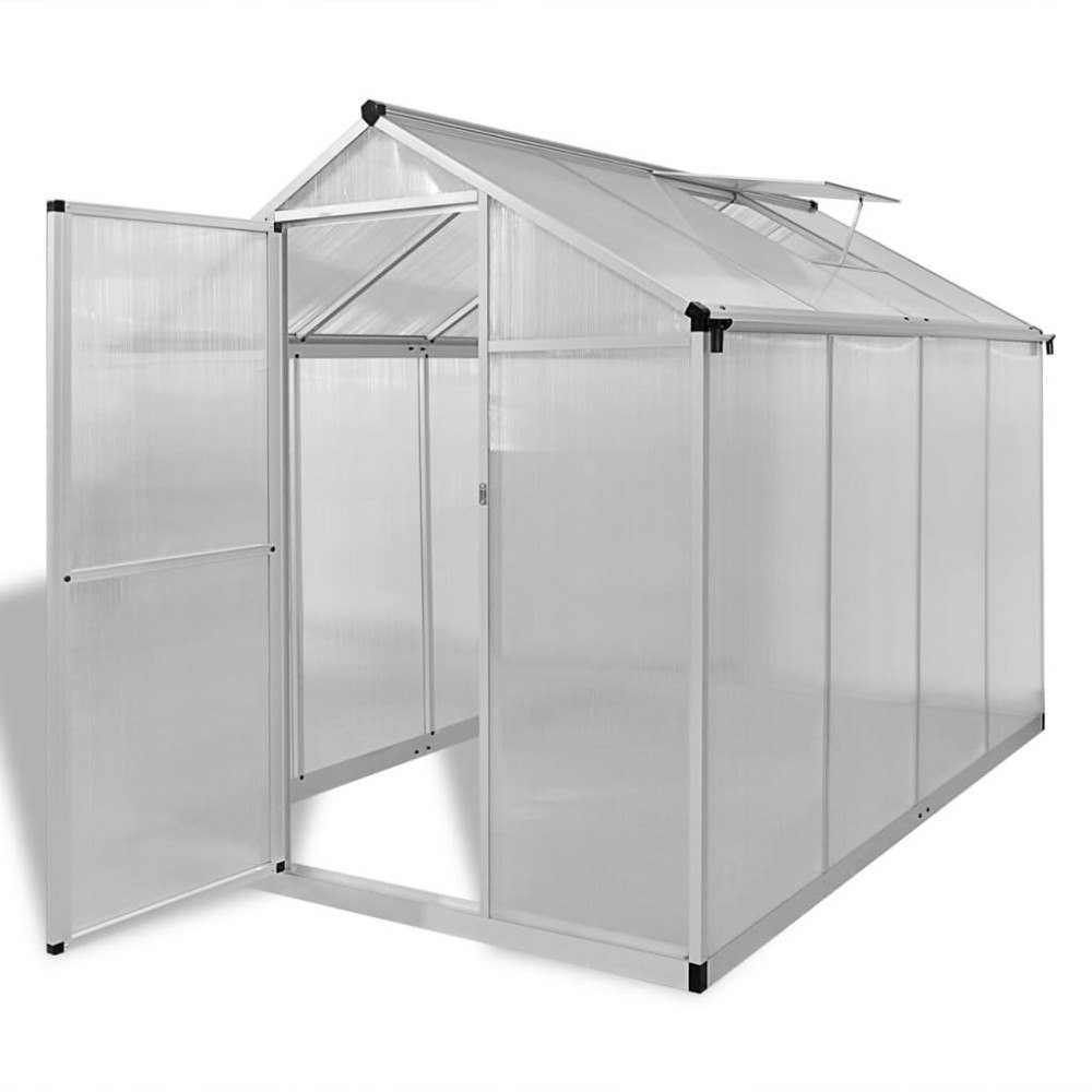 vidaXL Växthus i förstärkt aluminium med basram 4,6 m²