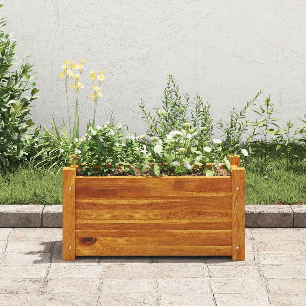 vidaXL Blomlåda upphöjd akaciaträ 50x25x25 cm