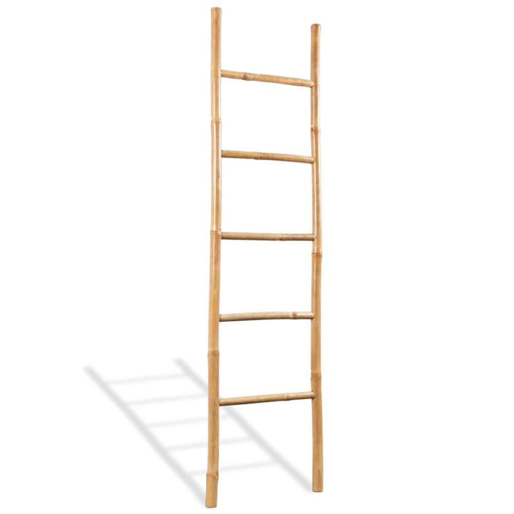 vidaXL Handduksstege med 5 pinnar bambu 150 cm