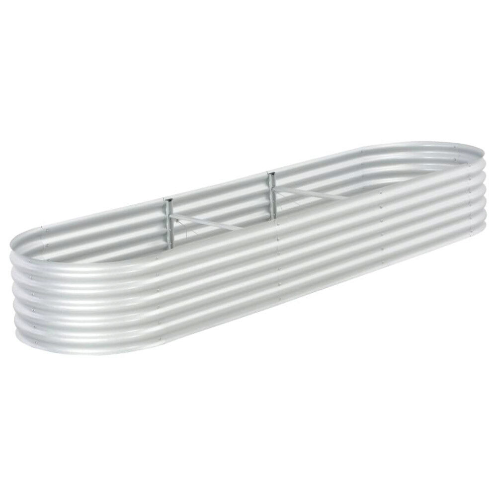 vidaXL Odlingslåda upphöjd galvaniserat stål 320x80x44 cm silver