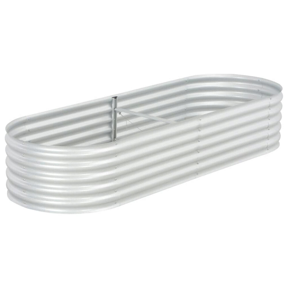 vidaXL Odlingslåda upphöjd galvaniserat stål 240x80x44 cm silver