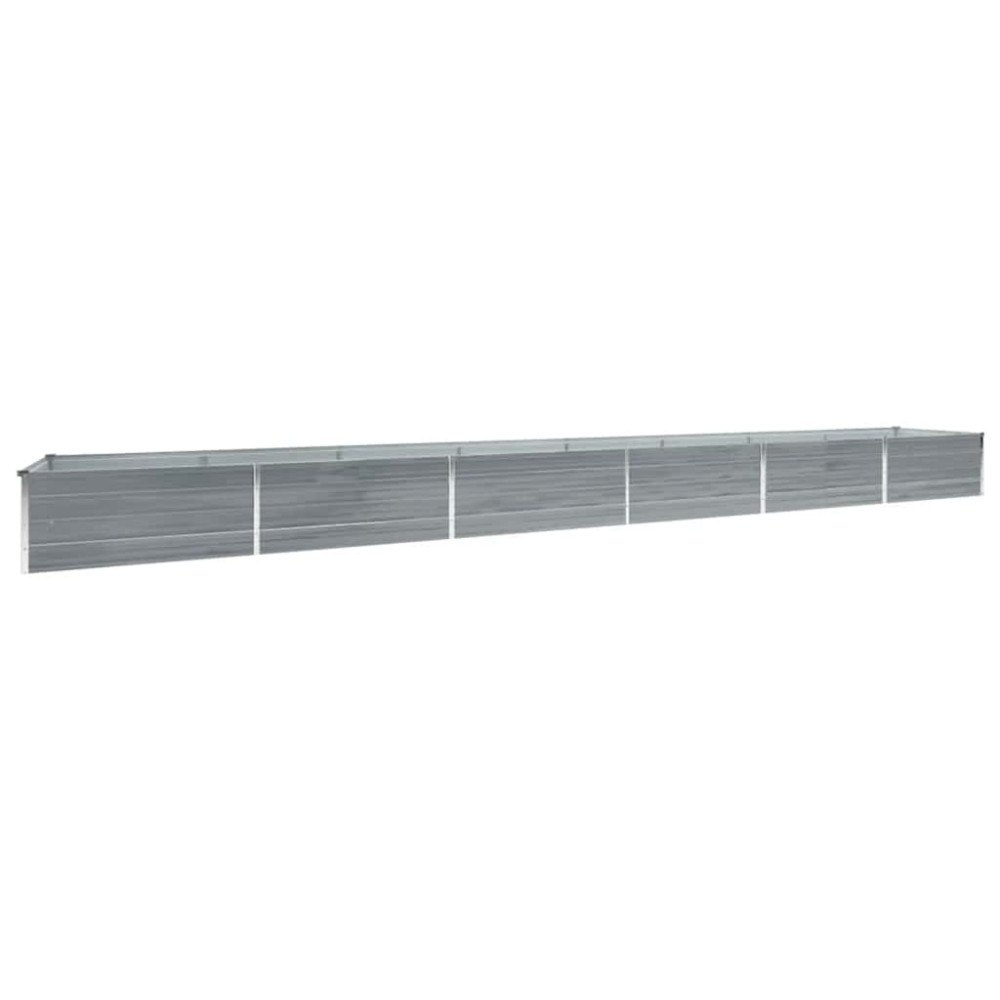 vidaXL Odlingslåda upphöjd galvaniserat stål 600x80x45 cm grå