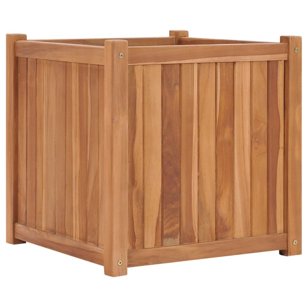 vidaXL Odlingslåda upphöjd 50x50x50 cm massivt teakträ