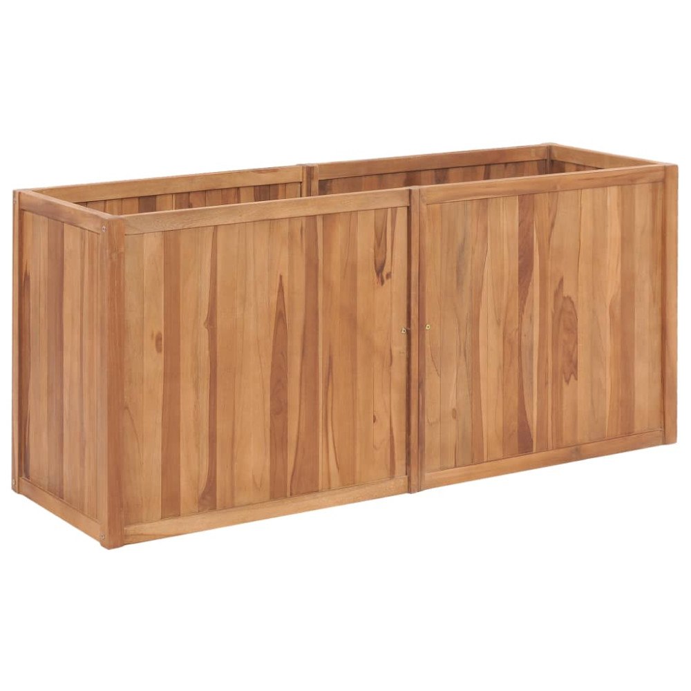 vidaXL Odlingslåda upphöjd 150x50x70 cm massivt teakträ
