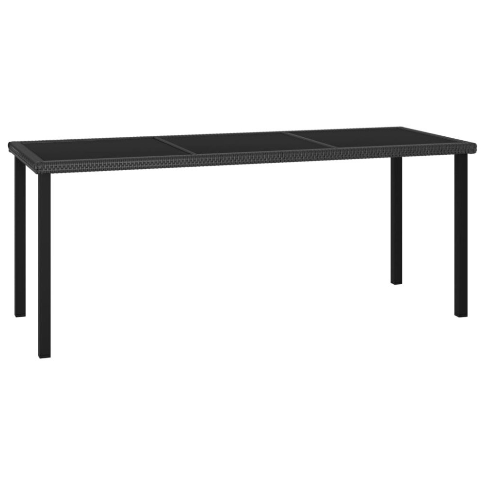vidaXL Trädgårdsbord svart 180x70x73 cm konstrotting