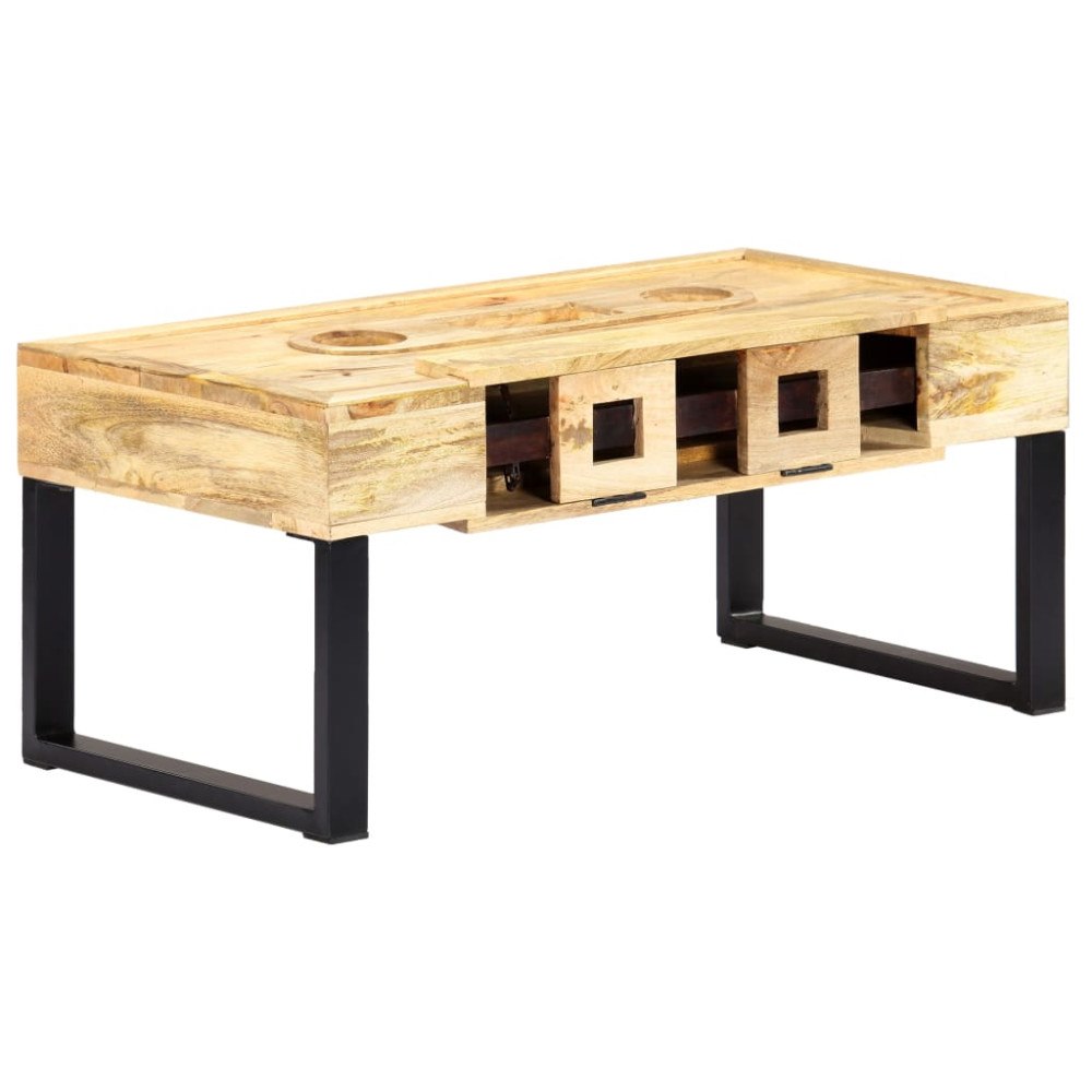 vidaXL Soffbord kassettband 100x52x45 cm massivt mangoträ