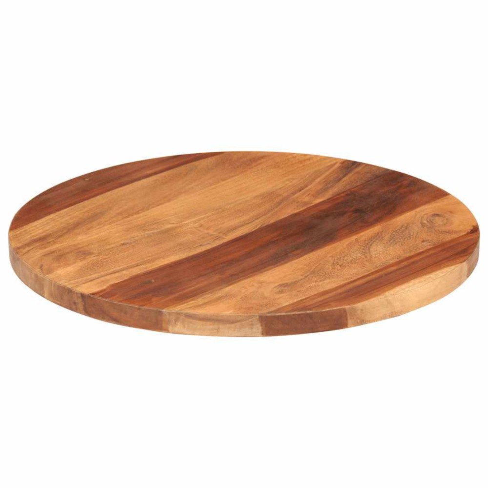 vidaXL Bordsskiva massivt akaciaträ rund 25-27 mm 50 cm