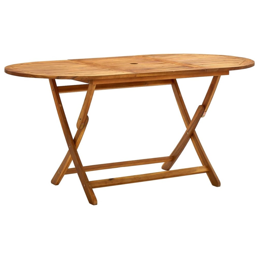 vidaXL Hopfällbart trädgårdsbord 160x85x75 cm massivt akaciaträ