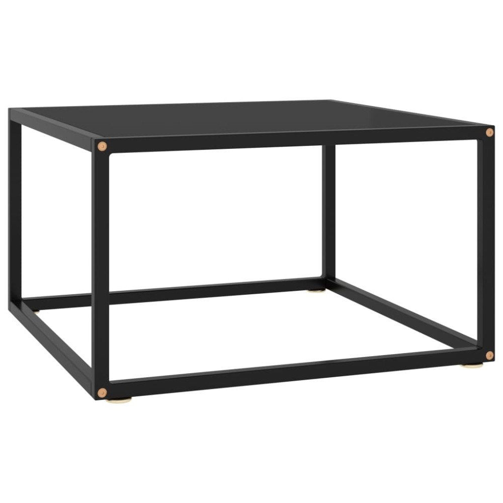 vidaXL Soffbord svart med svart glas 60x60x35 cm