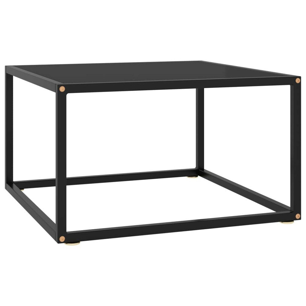 vidaXL Soffbord svart med svart glas 60x60x35 cm