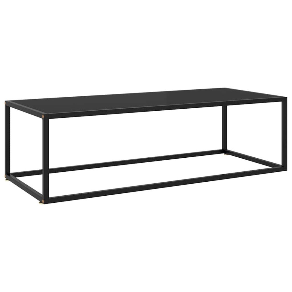 vidaXL Soffbord svart med svart glas 120x50x35 cm