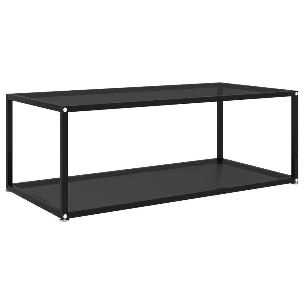 vidaXL Soffbord svart 100x50x35 cm härdat glas