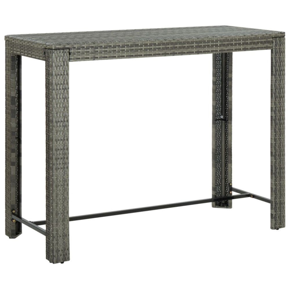 vidaXL Barbord för trädgården grå 140,5x60,5x110,5 cm konstrotting